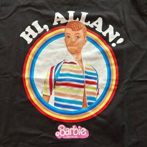 Barbie Movie Graphic T-Shirt Hi, Allen! Adult 2XL NWT Black Rainbow Tee Shirt